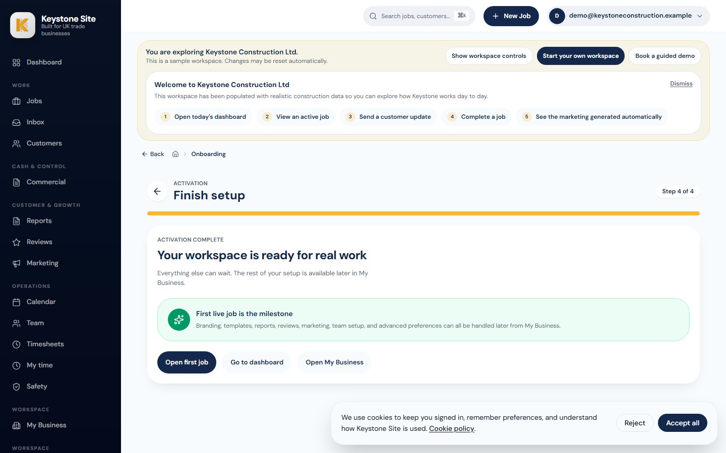 Guided setup for every workspace