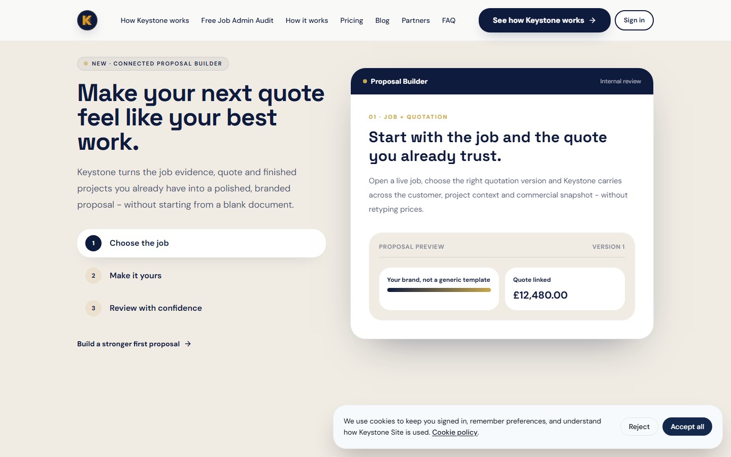 Customer-ready proposal with delivery and follow-up controls